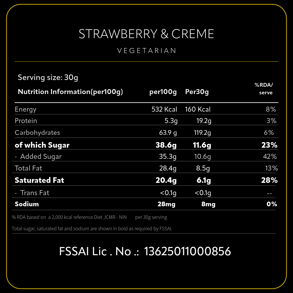 Strawberry & crème - 120gm